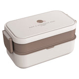 2-layers Nestable Buckle Leak-proof Microwavable Lunch box with Cutlery