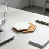 Custom Printed Hexagonal Absorbent Ceramic Coasters with Non-Slip Cork Backing