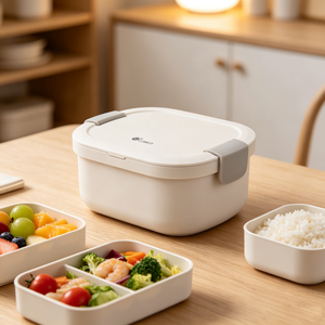 Portable Leak-proof Salad Bowl with Partitions & Sauce Jar