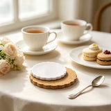 Custom Printed Round Biscuit Shaped Absorbent Ceramic Coasters with Non-Slip Cork Backing