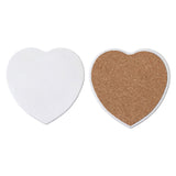 Custom Printed Heart-shaped Absorbent Ceramic Coasters with Non-Slip Cork Backing