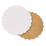 Custom Printed Round Biscuit Shaped Absorbent Ceramic Coasters with Non-Slip Cork Backing