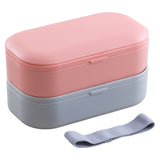 2-layers Leak-proof Microwavable Lunch box with cutlery & Divider
